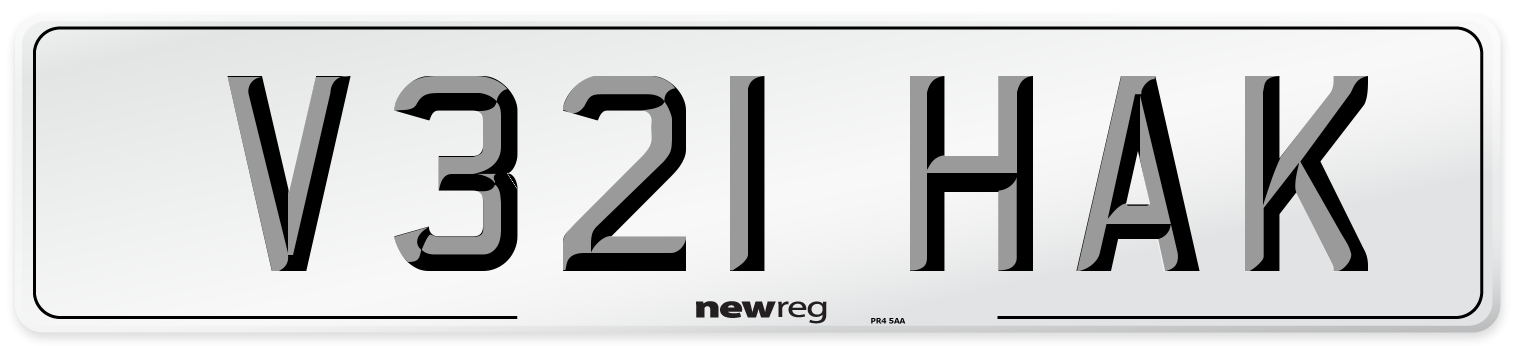 V321 HAK Number Plate from New Reg